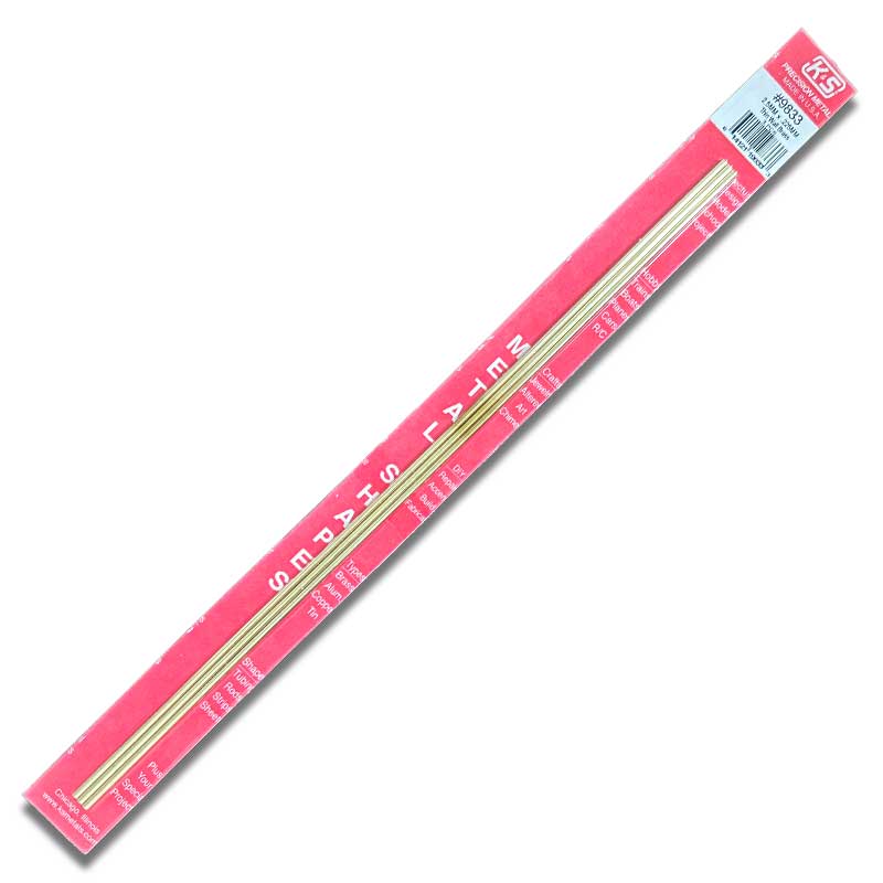 K & S Metal 2.5mm Brass Round Tube .225mm Wall L300mm (3pk) 9833