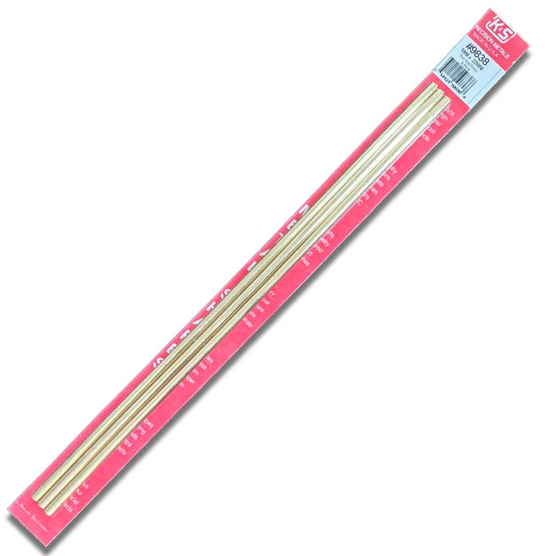 K & S Metal 5mm Brass Round Tube .225mm Wall L300mm (3pk) 9838
