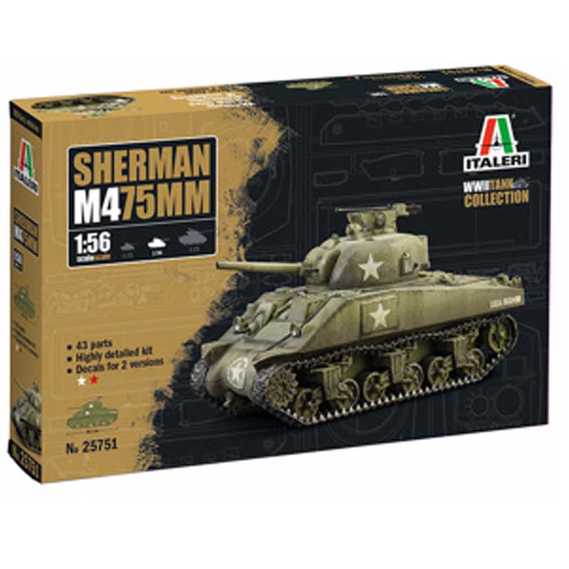 Italeri M4 Sherman 75mm (1/56) W25751