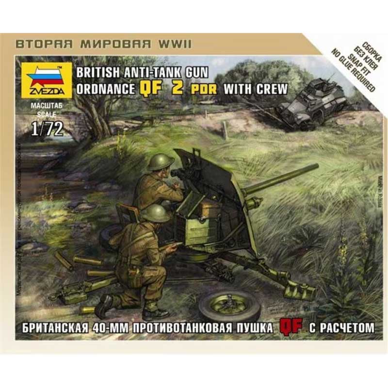 Zvezda British Qf 2-Pdr Anti Tank Gun (1/72) 6169