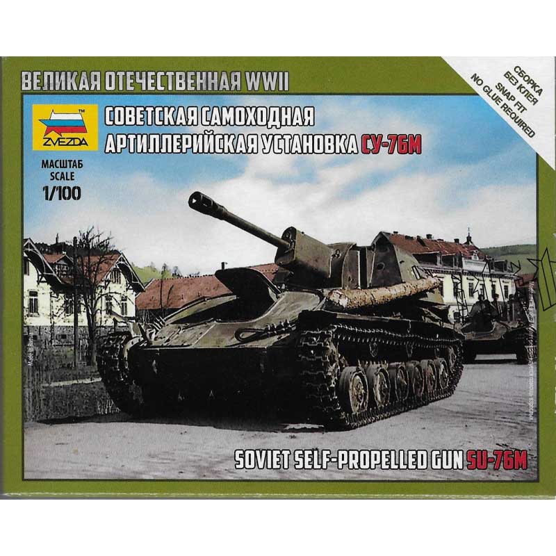 Zvezda Su-76M Soviet Sp Gun (1/100) 6239