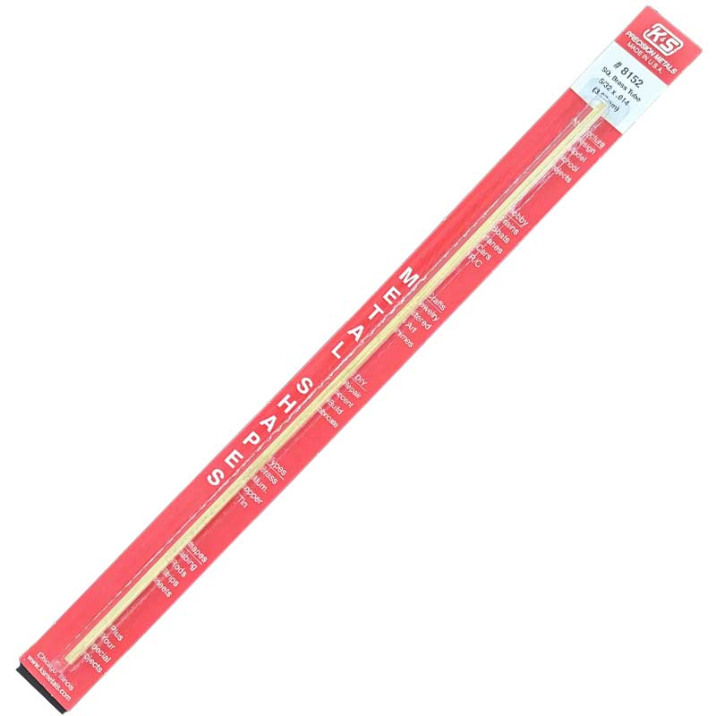 K & S Metal 5/32" o.d. Square Brass Tube (1pk) K and S Metals 8152