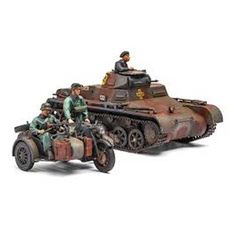 Academy German Panzer I Ausf B & Motorcycle (1/35) 13556
