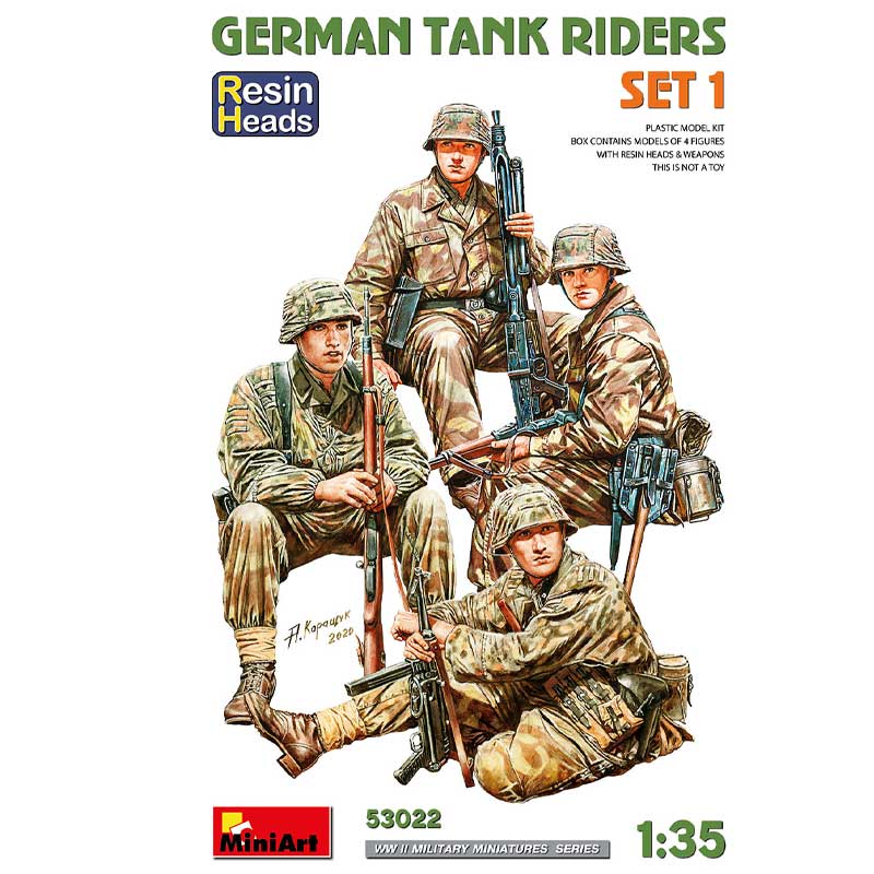 Miniart German Tank Riders Set 1. Resin Heads (1/35) 53022