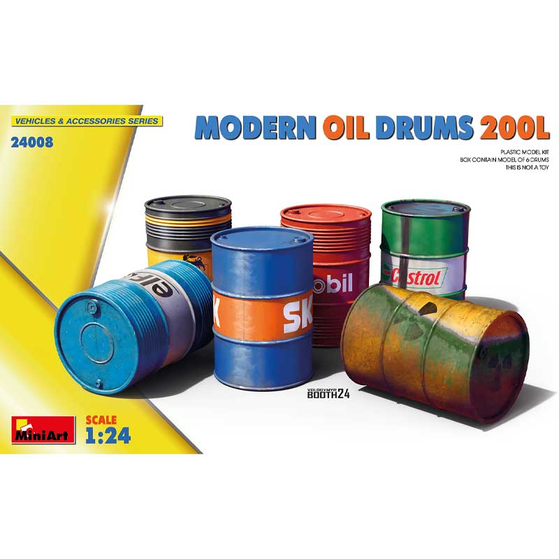 Miniart Modern Oil Drums 200L (1/24) 24008