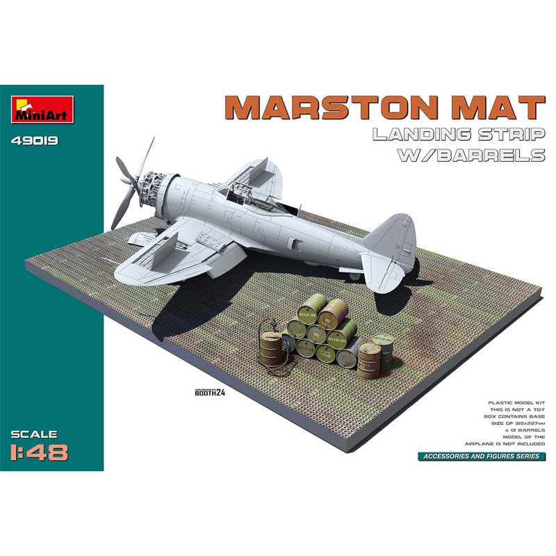 Miniart Marston Mat Landing Strip w/ Barrels (1/48) 49019