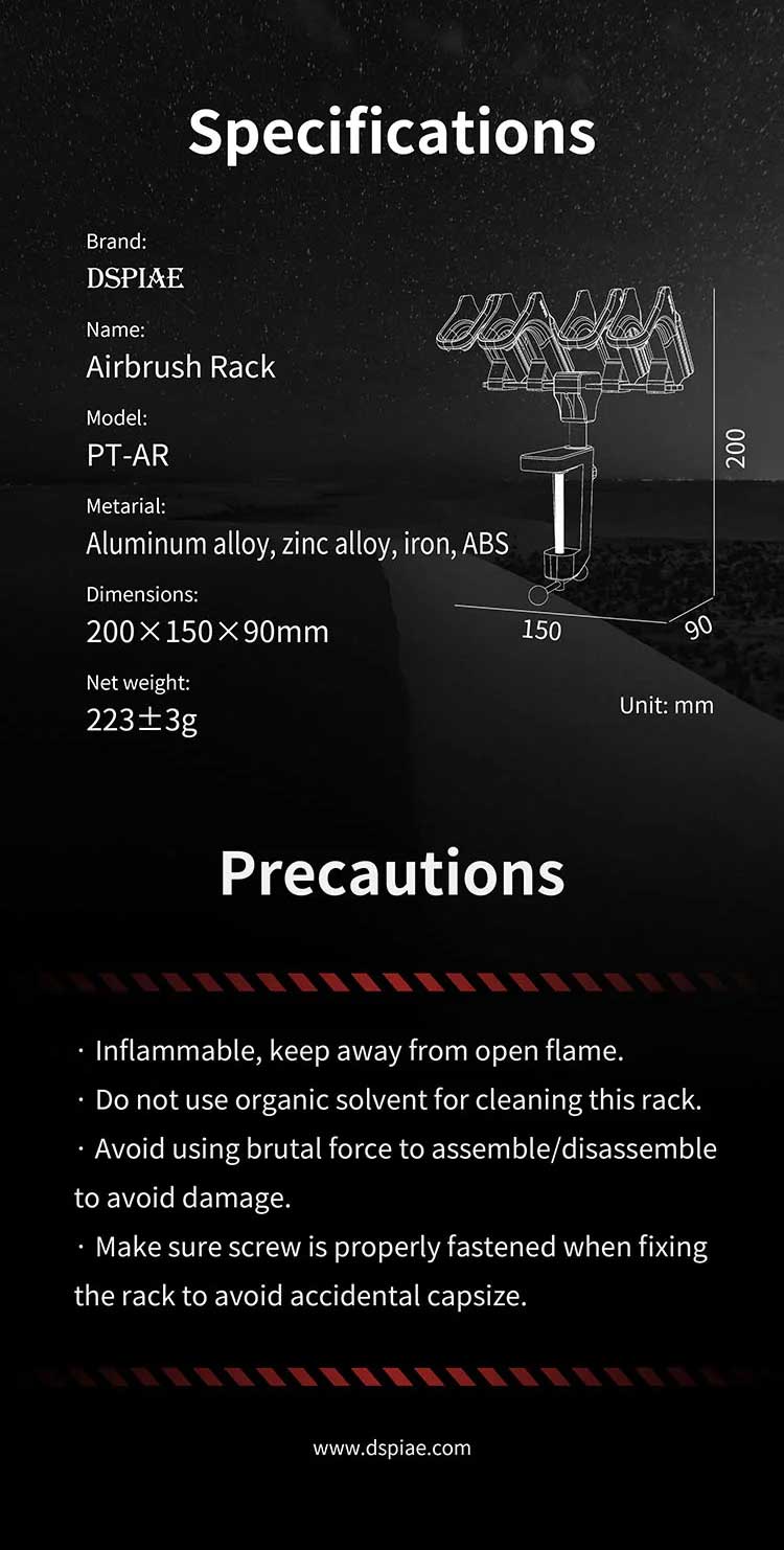 DSPIAE Airbrush Rack PT-AR