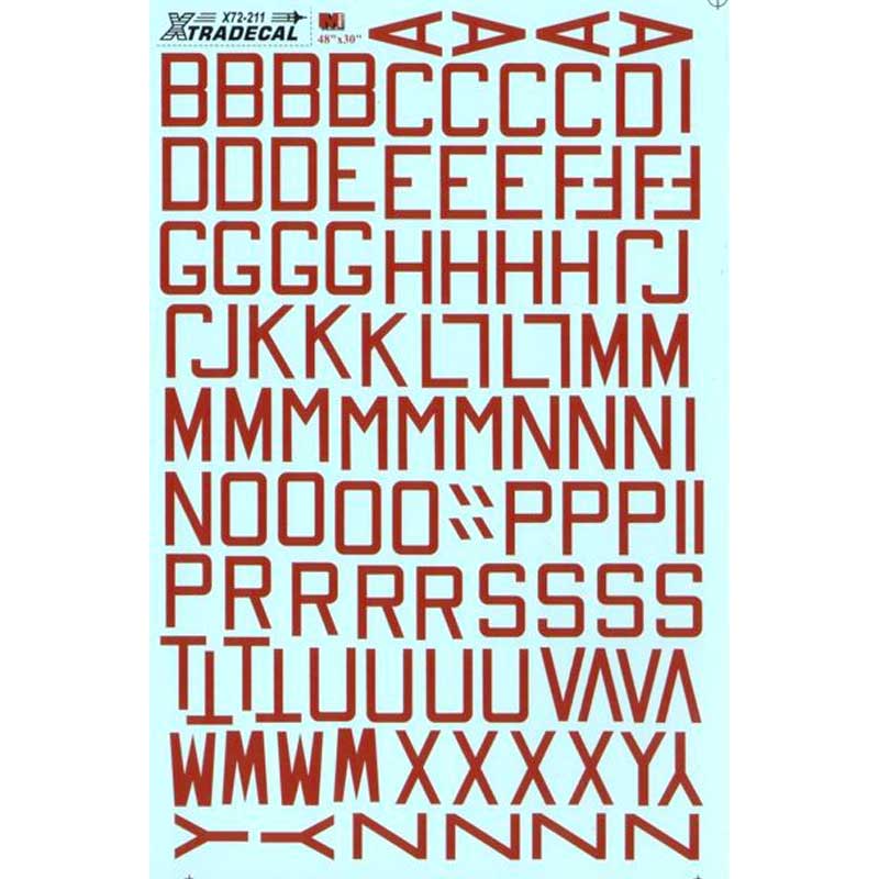 1/72 RAF WWII Dull Red Bomber Code Letters X72211 Xtradecal