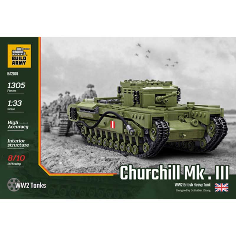Build Army Churchill Tank Mk.III 1305pcs BA2001