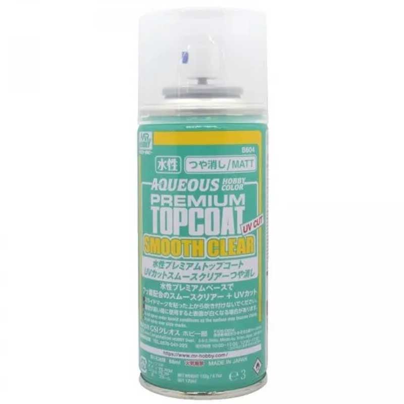 Mr Hobby - Mr Premium Top Coat Matt UV-Cut Smooth Clear Spray (170ml) B-604