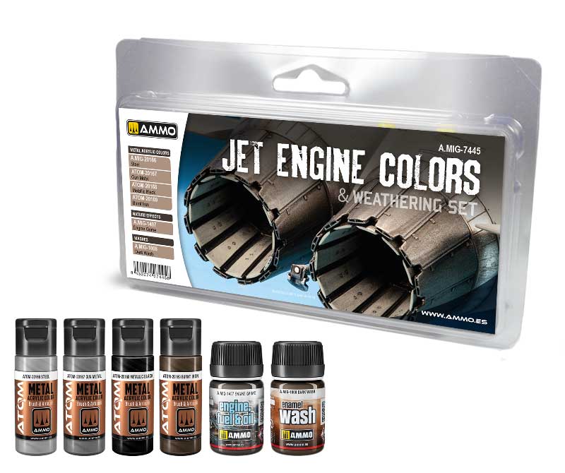 Jet Engines Colors And Weathering Set Ammo Mig 7445