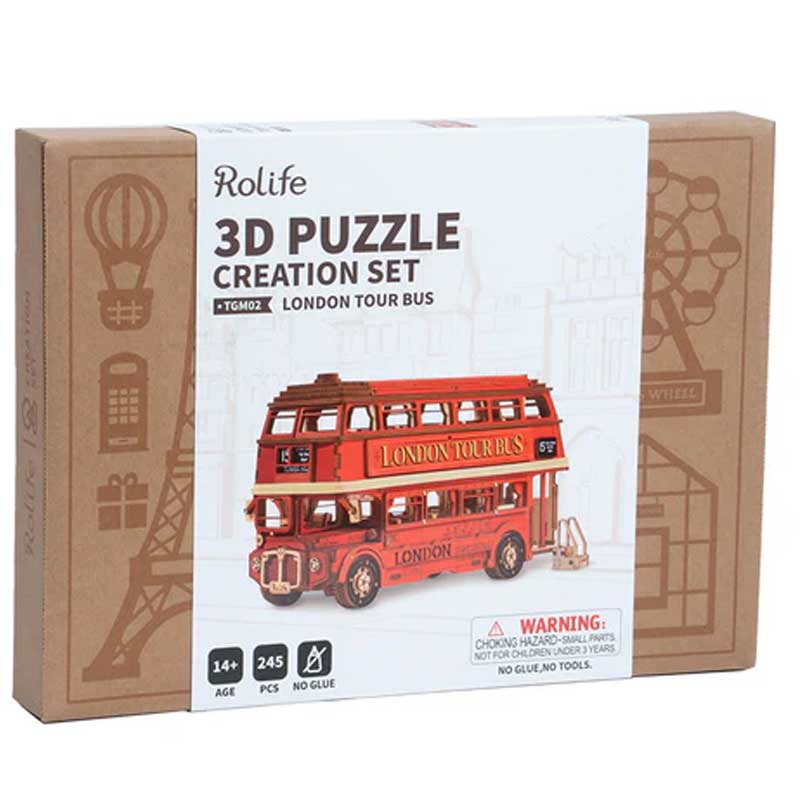 London Tour Bus 3D Wooden Puzzle TGM02 Rolife