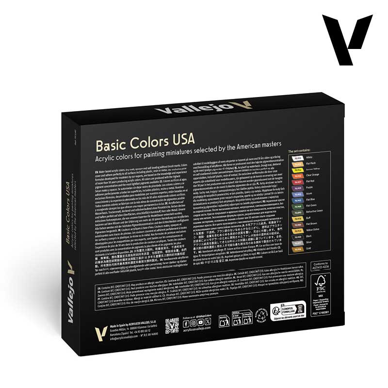 Vallejo Basic Colors USA Set Model Color 70.140