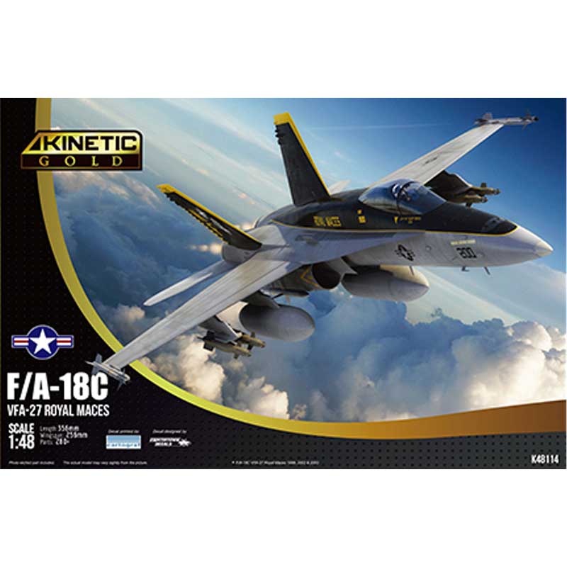 1/48 McDonnell-Douglas F/A-18C Hornet VFA-27 Kinetic K48114 *Damaged Box*