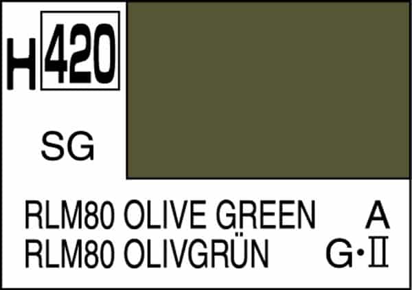 Mr Hobby Aqueous - RLM80 Olive Green Semi-Gloss (10ml) H-420
