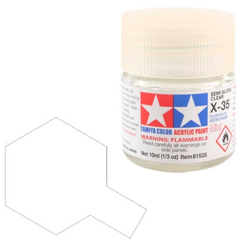 Tamiya Acrylic X-35 Semi Gloss Clear (10ml) 81535