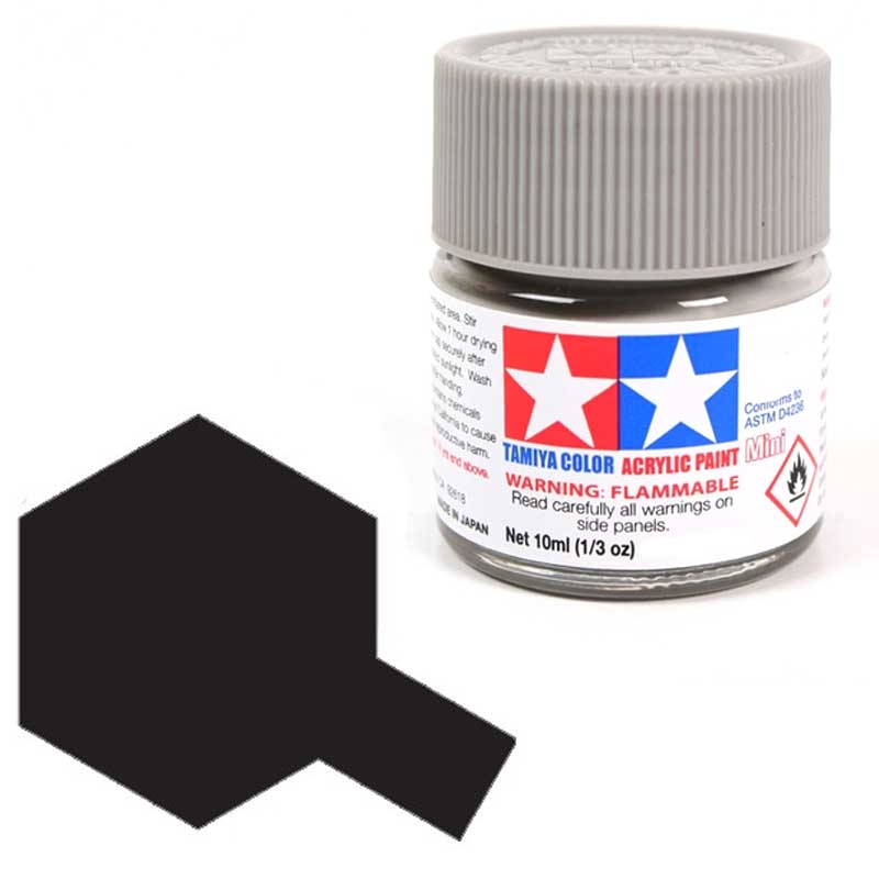 Tamiya Acrylic X-18 Semi-Gloss Black (10ml) 81518