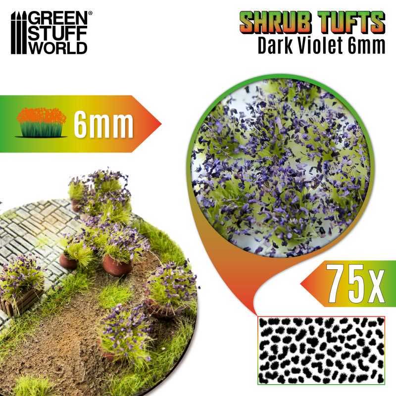 Green Stuff World - Shrub Tufts Self-Adhesive - Dark Violet (6mm)