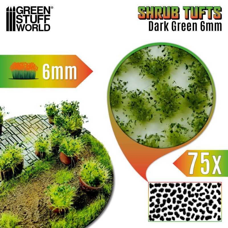 Green Stuff World - Shrub Tufts Self-Adhesive - Dark Green (6mm)