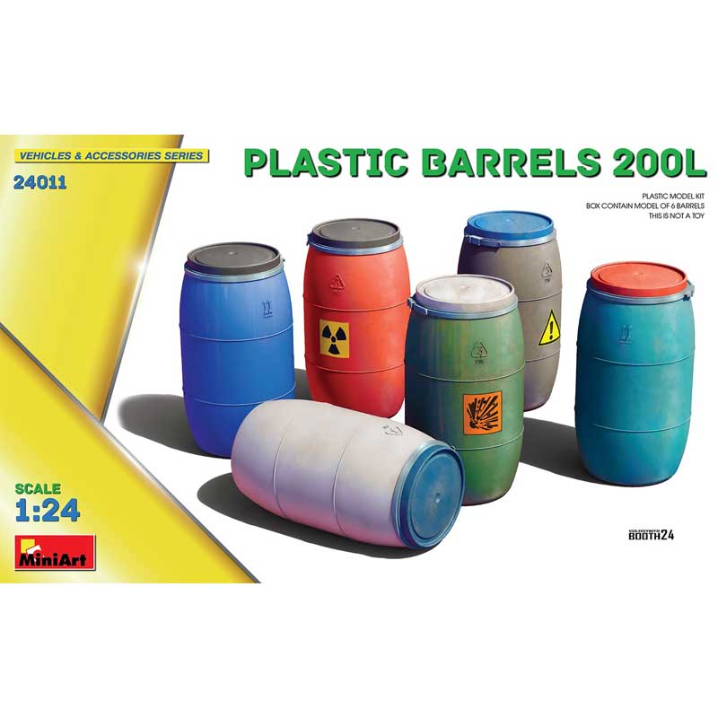 Miniart Plastic Barrels 200L (1/24) 24011
