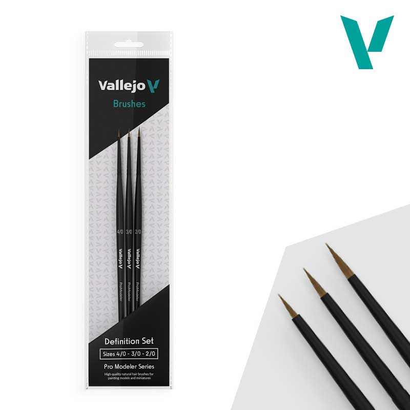 Vallejo Pro Modeler Definition Paint Brush Set