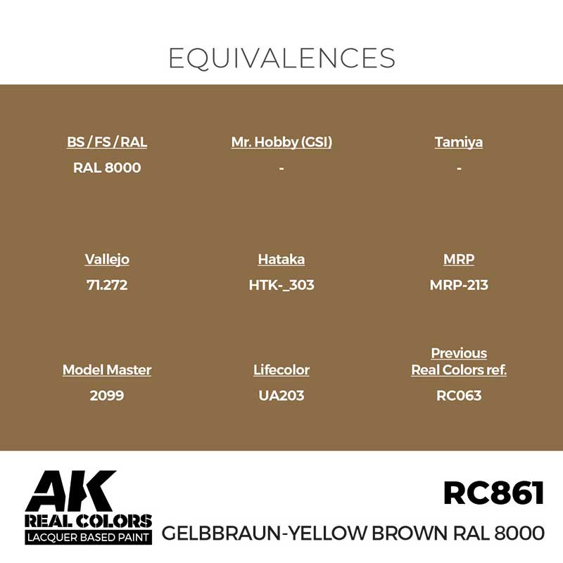 AK Interactive Real Color - Gelbbraun-Yellow Brown RAL 8000 (17ml) RC861