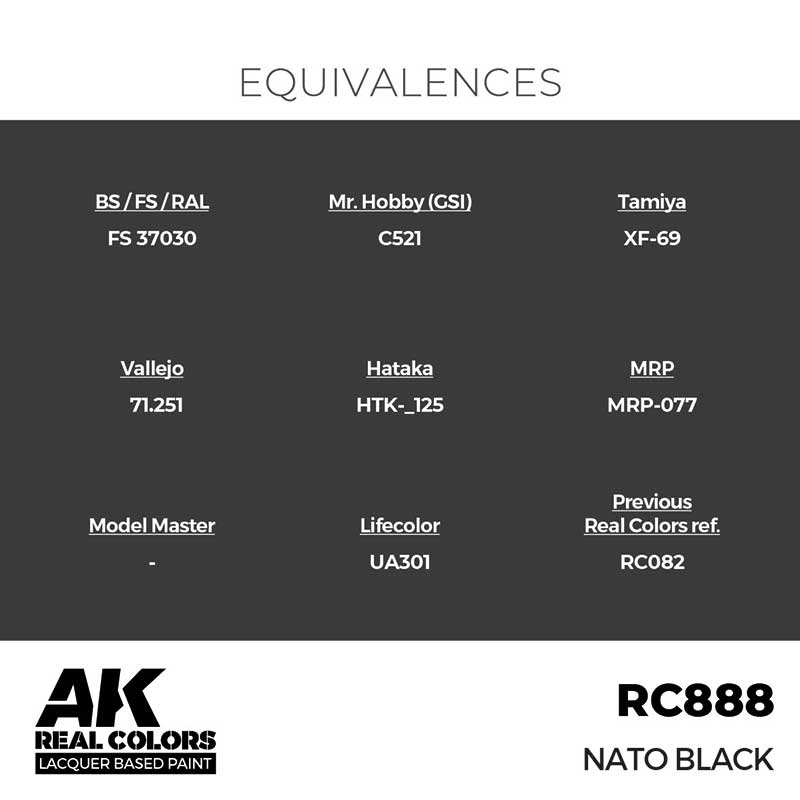 AK Interactive Real Color - NATO Black (17ml) RC888