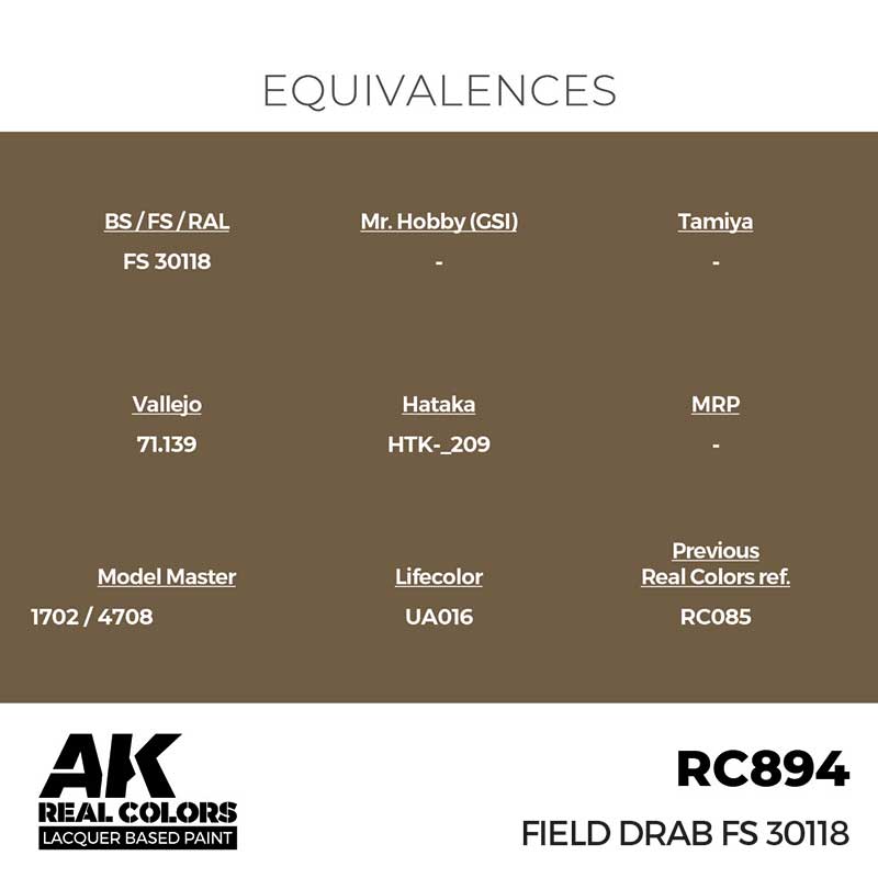 AK Interactive Real Color - Field Drab FS 30118 (17ml) RC894