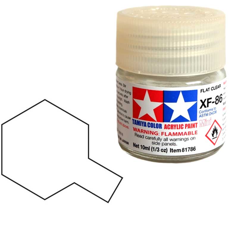 Tamiya Acrylic XF-86 Flat Clear (10ml) 81786