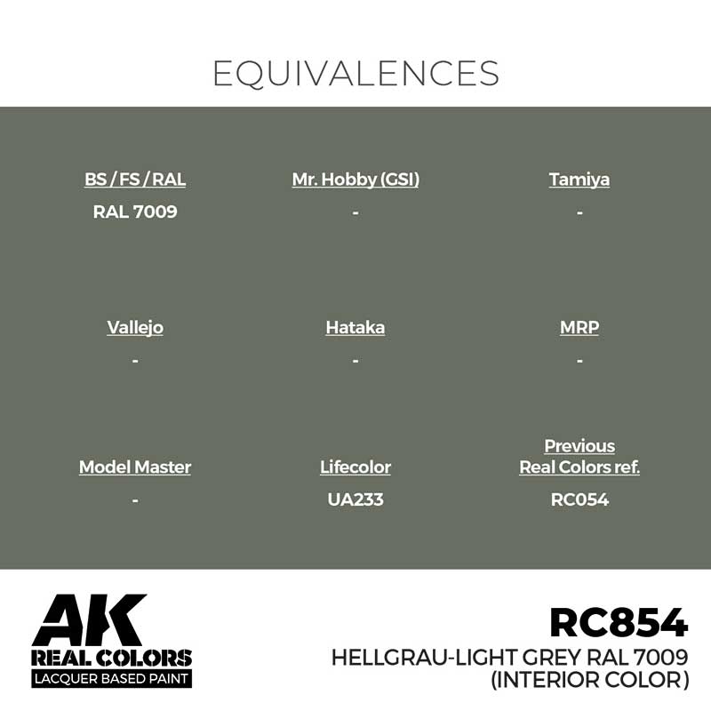 AK Interactive Real Color - Hellgrau-Light Grey RAL 7009 (interior color) (17ml) RC854