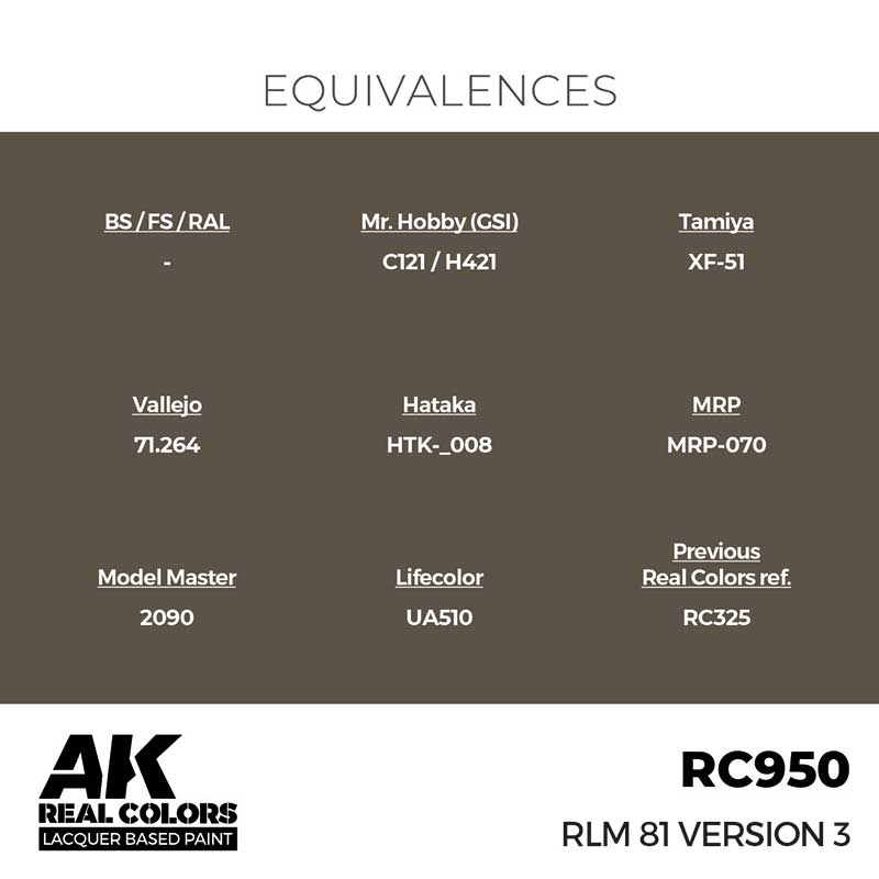 AK Interactive Real Color - RLM 81 Version 3 (17ml) RC950