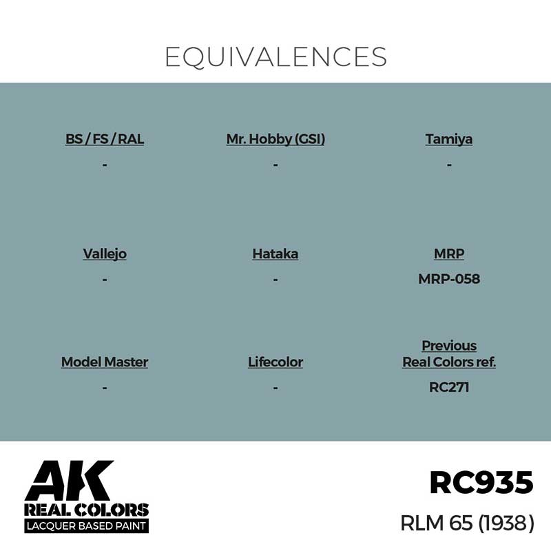 AK Interactive Real Color - RLM 65 (1938) (17ml) RC935