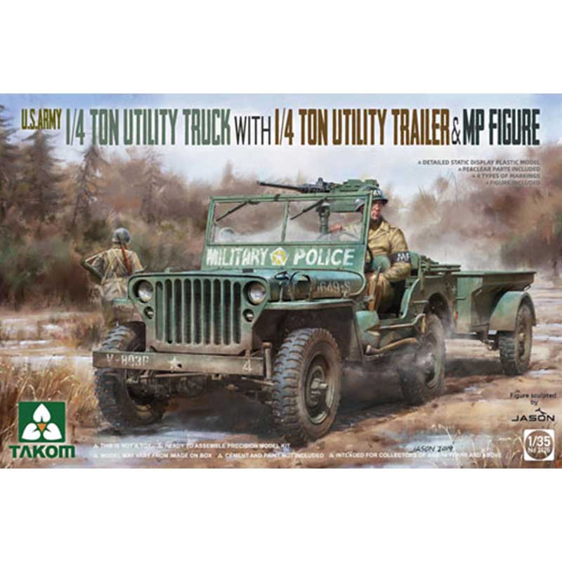 Takom U.S. Army 1/4ton Utility Truck and Trailer (1/35) 02126
