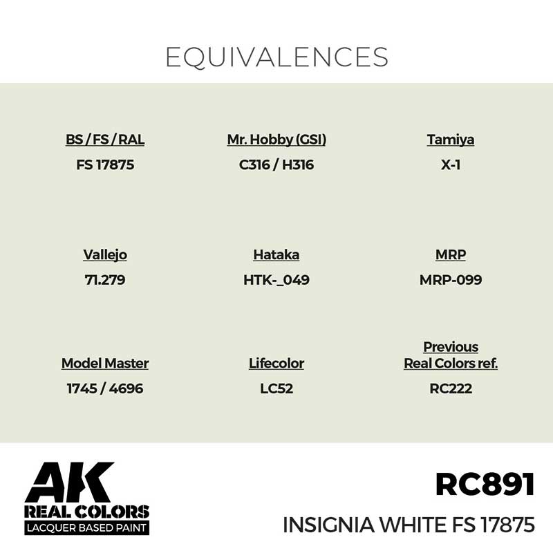 AK Interactive Real Color - Insignia White FS 17875 (17ml) RC891