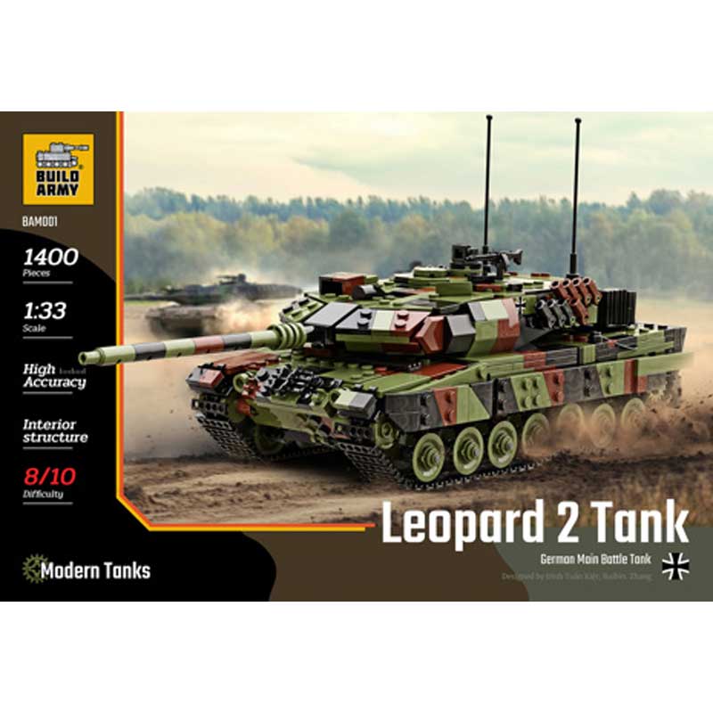 Build Army Leopard 2A6 Main Battle Tank 1400pcs BAM001