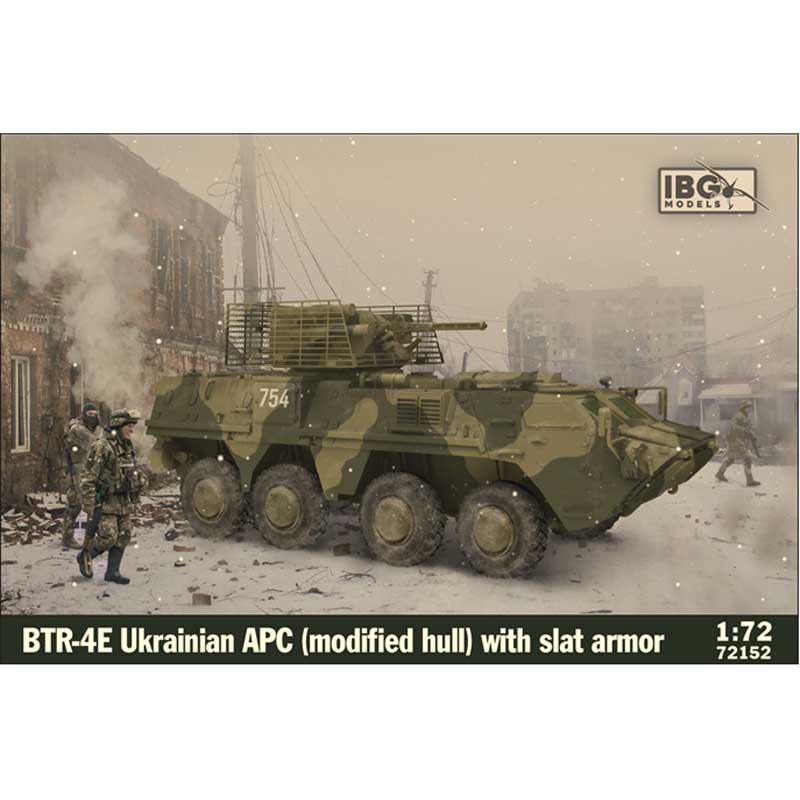 IBG Models Ukrainian APC BTR-4E (Modified Hull) with Slat Armor (1/72) 72152