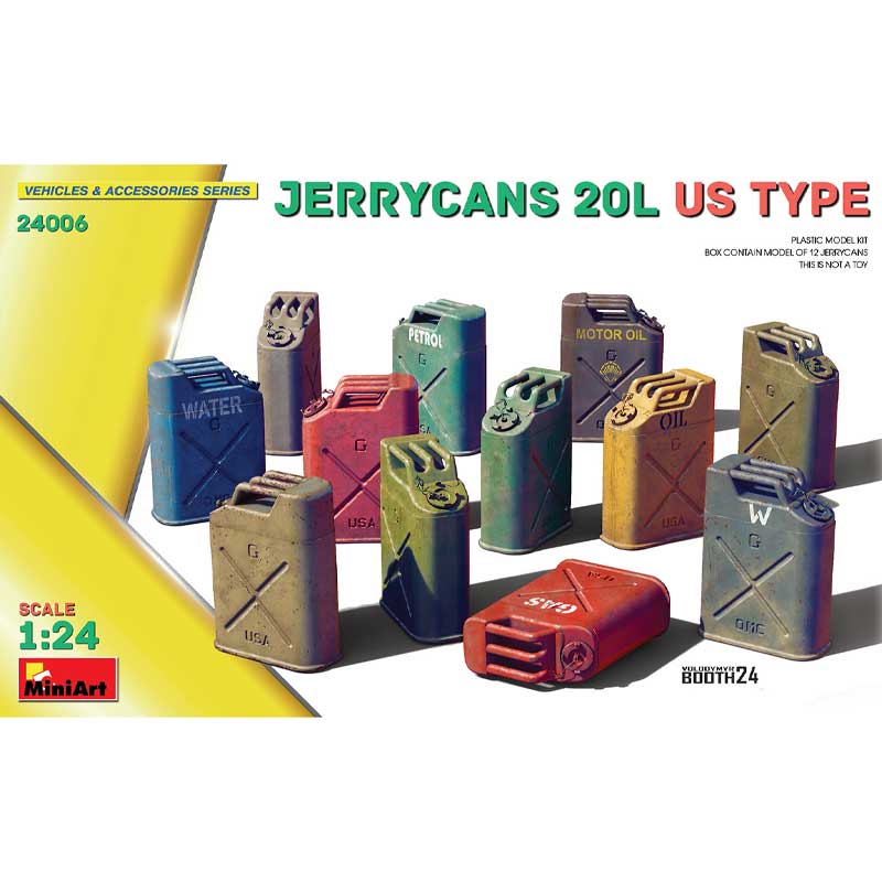 Miniart Jerrycans 20L US Type (1/24) 24006