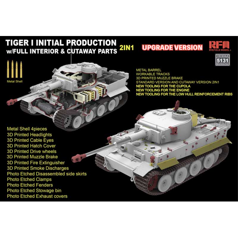 Rye Field Models Tiger I Early 1943 Full Interior Updated (1/35) RM5131