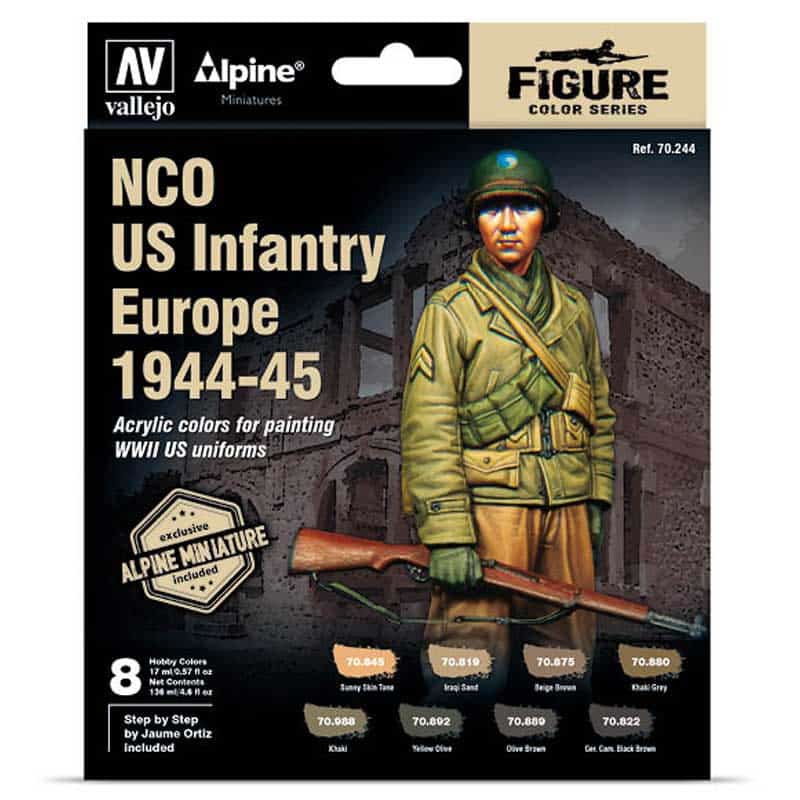 Vallejo NCO US Infantry Europe 1944-45 Model Color Paint Set 70.244