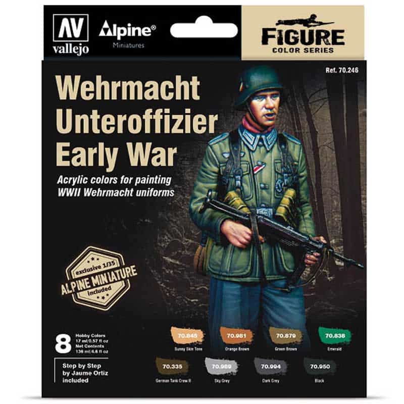 Vallejo Wehrmacht Unteroffizier Early War Model Color Paint Set 70.246
