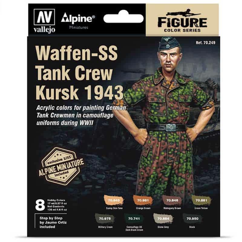 Vallejo Waffen-SS Tank Crew, Kursk 1943 Model Color Paint Set 70.249