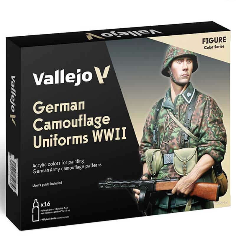 Vallejo German Camouflage Uniforms WWII Model Color Paint Set 70.261