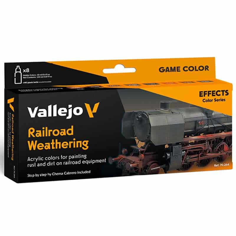 Vallejo Railroad Weathering Model Color Paint Set 70.264