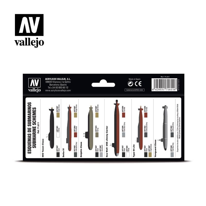 Vallejo Paint Set Nuclear Submarines 71.611
