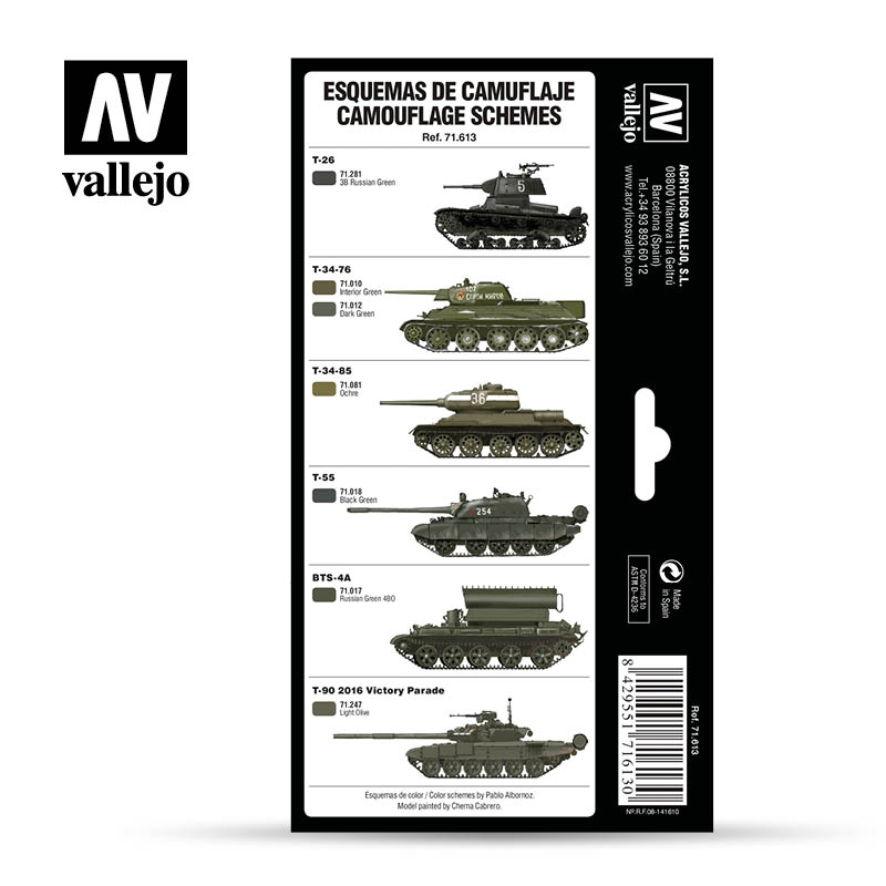 Vallejo Paint Set Russian Greens (1928s to Present) 71.613
