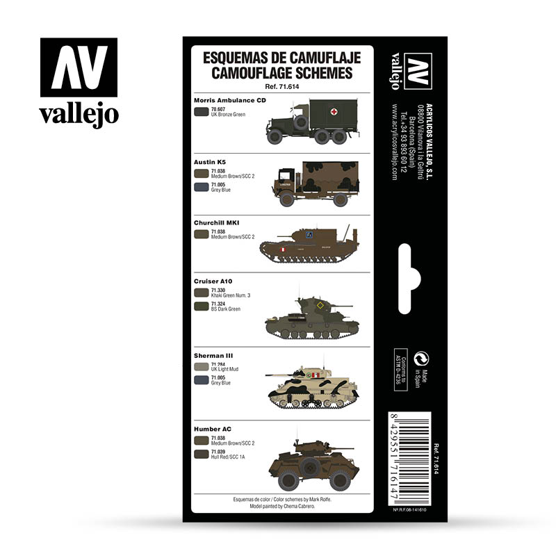 Vallejo Paint Set WWII British Colors UK/BEF/Europe 1939-1945 71.614