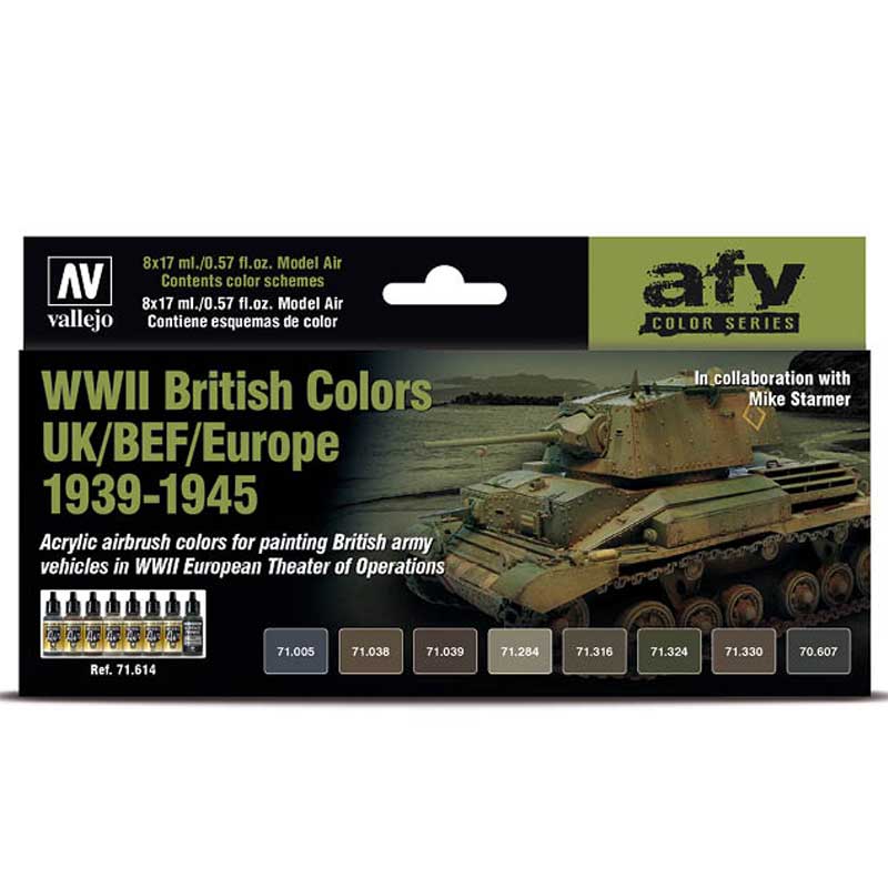 Vallejo Paint Set WWII British Colors UK/BEF/Europe 1939-1945 71.614
