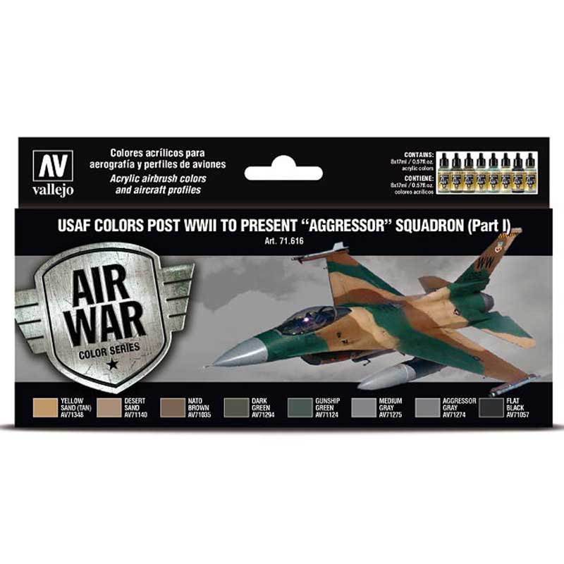 Vallejo Paint Set USAF colors post WWII to present Aggressor Squadron (Part I) 71.616