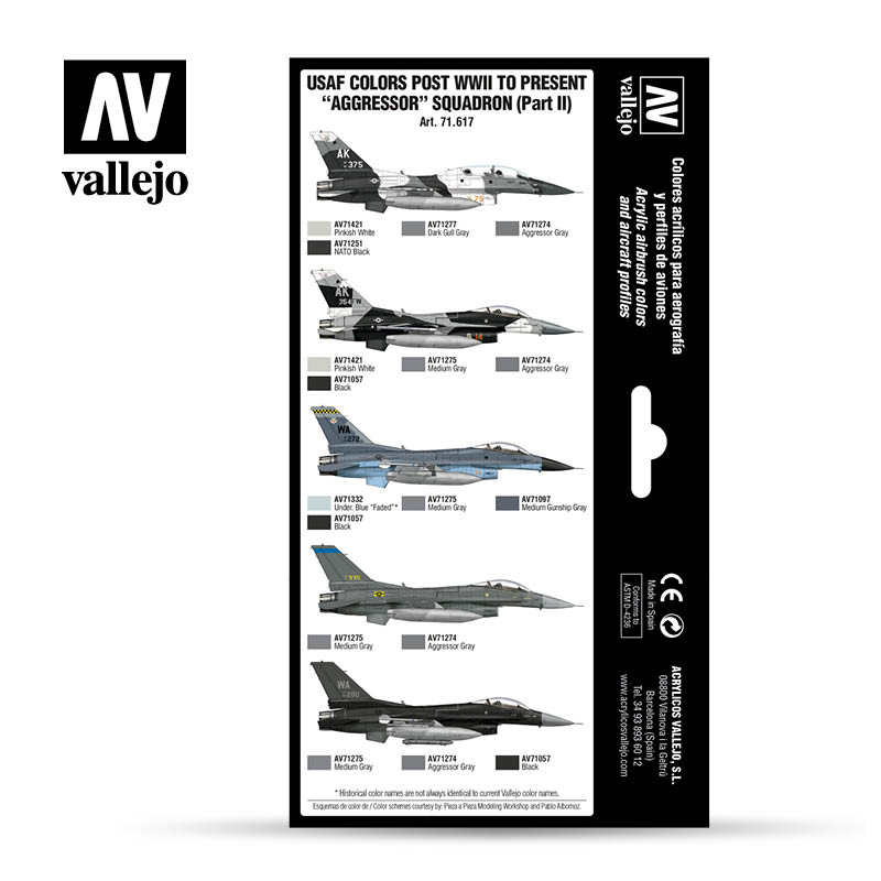 Vallejo Paint Set USAF colors post WWII to present Aggressor Squadron (Part II) 71.617