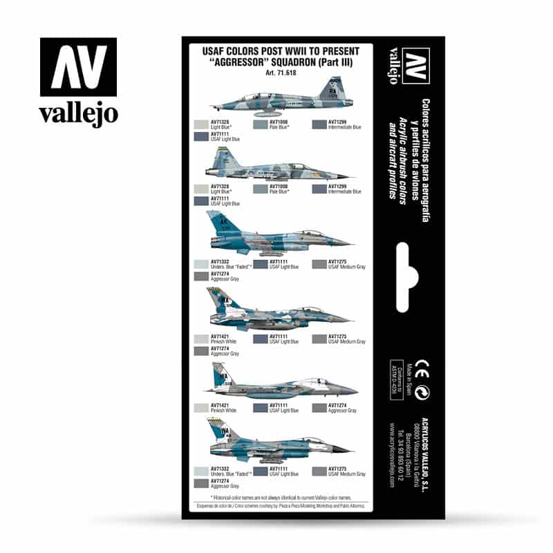 Vallejo Paint Set USAF colors post WWII to present Aggressor Squadron (Part III) 71.618